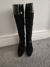 Black suede boots for sale  EASTBOURNE