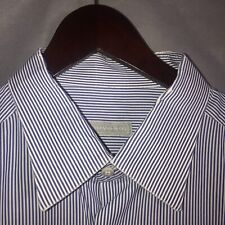Stefano Ricci Shirt 100% Cotton Sz 18 /46 Blue White  Stripe  MADE IN ITALY for sale  Shipping to South Africa