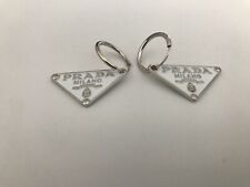 Prada Reworked Earrings Triangle Black, used for sale  Shipping to South Africa