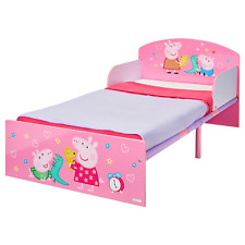 Kids Toddler Bed Frame Peppa Pig Kids Junior Bedroom Furniture Pink Safety Rails for sale  Shipping to South Africa