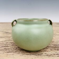 4" Antigo Song Dynasty porcelana Ru Kiln Museu Mark Ciano Esmalte Pote auricular dupla comprar usado  Enviando para Brazil