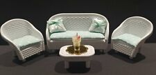 Dolls House Miniature 1/12th Scale Patio / Garden furniture/ Set.  Mint Cushions for sale  Shipping to South Africa