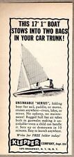 1952 anuncio impreso Klepper Aerius bote plegable para vela, motor Nueva York, Nueva York segunda mano  Embacar hacia Argentina