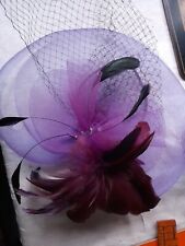 purple fascinator for sale  NEWBURY