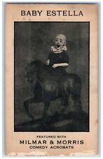 Cartão postal bebê Estella teatro palhaço assustador crianças cavalo Milmar Morris acrobatas, usado comprar usado  Enviando para Brazil