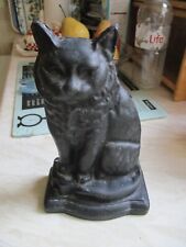 cast iron lucky black cat heavy door stop for sale  Shipping to Ireland