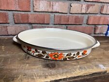 Plato de cazuela vintage Moneta. Diseño floral naranja segunda mano  Embacar hacia Argentina