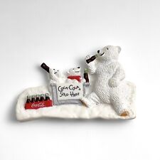 VTG Coca Cola Sold Here Polar Bear Baby Bears 3D Refrigerator Magnet Fridge 1996 for sale  Shipping to South Africa