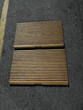 Vintage Set 2 Solid Oak Wood Tambour Slide Door Med Finish 17.5” X 27.5” Handles, used for sale  Shipping to South Africa