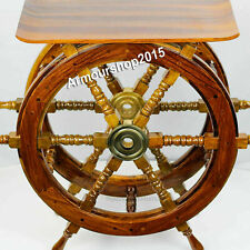 Mesa de volante de latão decorativa madeira maciça estilo náutico presente 24"  comprar usado  Enviando para Brazil