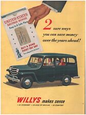 1951 Willys Jeep Station Wagon Automóvel Carro Vintage Original Revista Impressão Anúncio comprar usado  Enviando para Brazil