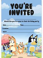 BLUEY THEME BIRTHDAY PARTY INVITATIONS BLUEY PARTY INVITES CHILDREN BLUEY DOG for sale  Shipping to South Africa