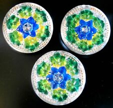 Used, 3 Czech Crystal Glass Buttons #P254 - RARE IVY - LARGE - REVERSED HAND PAINTED for sale  Shipping to South Africa