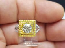 1.81Ct Genuine Mined Diamond & Yellow Sapphire Engagement Ring In Solid 14K Gold, used for sale  Shipping to South Africa