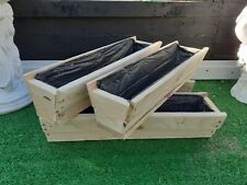 Garden Planters 50cm Wooden Planter Reclaimed Timber Wood Outdoor Summer Flower , used for sale  DEWSBURY