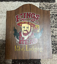 Used, Vintage 1970s Kings Head Pub & Lodging Dart Board Wall Wood Cabinet 17x20 for sale  Shipping to South Africa