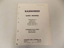Ransomes parts manual for sale  Rutherfordton