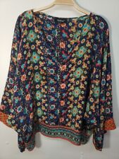 Tolani Seda Kimono Poncho Estilo Pullover Top Talla L Azul Multi segunda mano  Embacar hacia Argentina