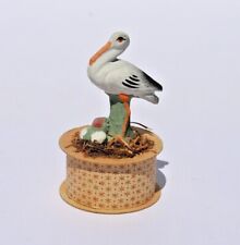 Antique German Heavy Composition Stork with Eggs Easter Candy Container for sale  Indianapolis