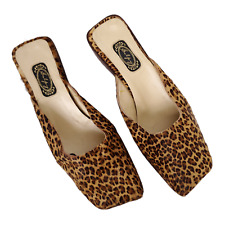 Usado, Zapatos hechos a mano con estampado de animal de leopardo salpy talla 7 marrón bronceado segunda mano  Embacar hacia Argentina