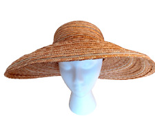 Sombrero flexible italiano ala ancha 50% algodón y 50% paja protección solar segunda mano  Embacar hacia Mexico
