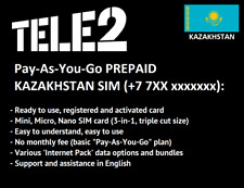 Cartão SIM pré-pago TELE2 KZ - Cazaquistão (ativado) comprar usado  Enviando para Brazil