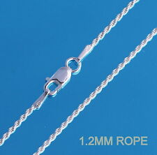 Colar de corrente de corda sólido prata esterlina 925 1,2 mm vários comprimentos fornecedor do Reino Unido comprar usado  Enviando para Brazil