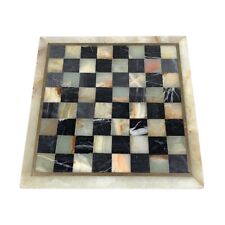 Marble Chess Board 10” x 10” Black & Onyx Squares - very nice BOARD ONLY for sale  Shipping to South Africa