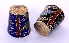 Antique Cloisonné Work Thimbles Two Sewing Accessory Halloween decor. i14-23  for sale  Shipping to South Africa