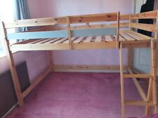 Used, Raised Loft Mid Sleeper Wooden Double Bed Frame for sale  WOOLACOMBE