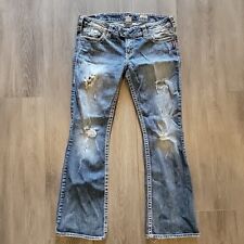 Pantalones de mezclilla plateados Tuesday corte bota para mujer talla 34x31 azul de altura baja segunda mano  Embacar hacia Argentina