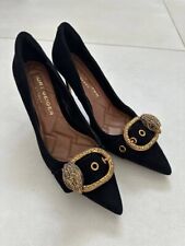 Kurt Geiger London Woman's Mayfair black buckle embellished sued heels size 37  for sale  Shipping to South Africa