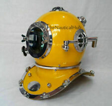 Capacete de mergulho amarelo engenharia âncora náutica feito à mão da Marinha dos EUA comprar usado  Enviando para Brazil