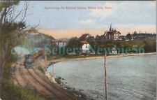 Woods Hole Mass MA - TRAIN APPROACHING RAILROAD STATION - Postcard, used for sale  Shipping to South Africa