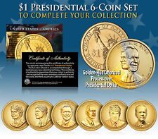 Juego de 6 monedas dólar presidencial estadounidense Living Presidents 2020-21 color tono dorado, usado segunda mano  Embacar hacia Argentina