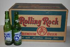 Estuche de cartón encerado y botella de cerveza de colección ROLLING ROCK ESTUCHE COMPLETO segunda mano  Embacar hacia Mexico