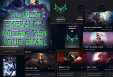 EUW Emerald III 3 Ranked LOL League of Legends Account Your Email Eu West 15kBE, usado comprar usado  Enviando para Brazil