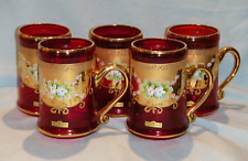 Seyei Hand Decorated Victorian Ruby Red Glass Tankards for sale  Shipping to South Africa