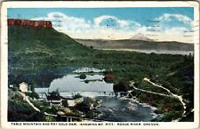 Rogue River OR-Oregon, Table Mountain & Ray Gold Dam, Vintage Postcard for sale  Shipping to South Africa