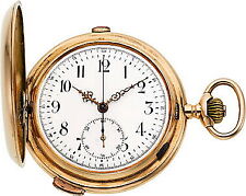 Reloj Suizo Oro 14k Cuarto de Hora Repetidor Carillón con Cronógrafo, alrededor de 1890, usado segunda mano  Embacar hacia Argentina