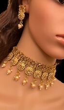 Used, New  Indian Pakistani Gold Plated Kundan Earrings Choker Necklace  Jewellers Set for sale  BARNSLEY
