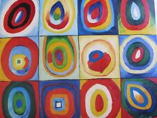 Usado, Reprodução de círculos Wassily Kandinsky abstrato colorido pintura a óleo tela  comprar usado  Enviando para Brazil