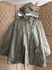 NUMPH Cape/Poncho Festival Camping Khaki Cotton + Sherpa Lining Hooded Size 14 for sale  Shipping to South Africa