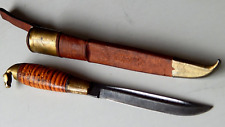 Used, Vintage Finnish puukko horse-head knife Iisakki Jarvenpaa  w/leather sheath-used for sale  Shipping to South Africa