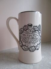 VINTAGE GRAYS POTTERY MASONIC THEME TANKARD - 1950's for sale  Shipping to South Africa