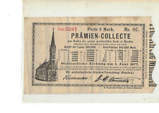 Lote de lotería - Collecte construcción iglesia protestante Munich - 1877 segunda mano  Embacar hacia Argentina