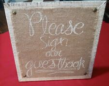 Burlap wood guest for sale  New Caney