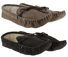 Mens British Made Soft Soled Real Suede Warm Moccasin Slippers Size 7 to 12 UK for sale  Shipping to South Africa