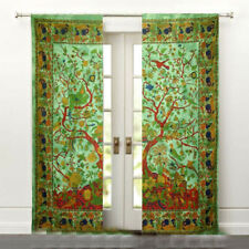 2 PC Room Decor Art Window / Door Indian Curtains Mandala Wall Drapes Panel for sale  Shipping to South Africa