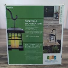 Four Seasons Courtyard  Flickering Solar LED Lantern Black 850113 NIB Complete  for sale  Shipping to South Africa